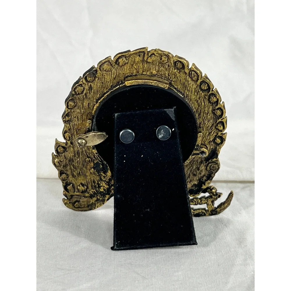 Pier 1 Imports Peacock Picture Frame‎ Rhinestones Cast Metal Desk Frame Bird